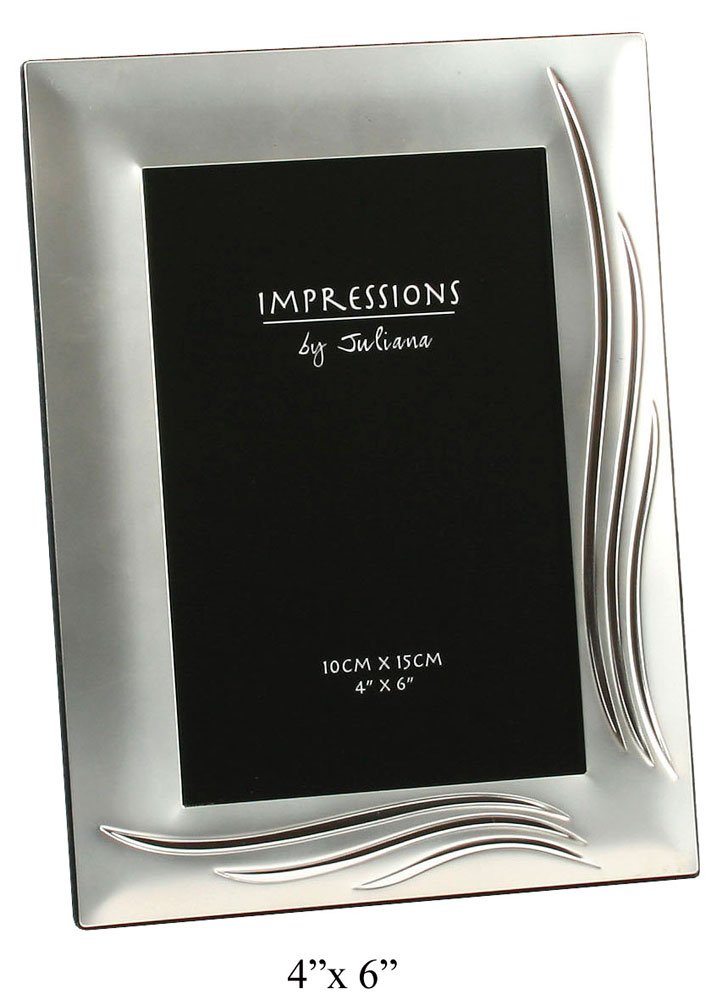 Satin Silverplated Grass Blade Design Photo Frame 4"x6"
