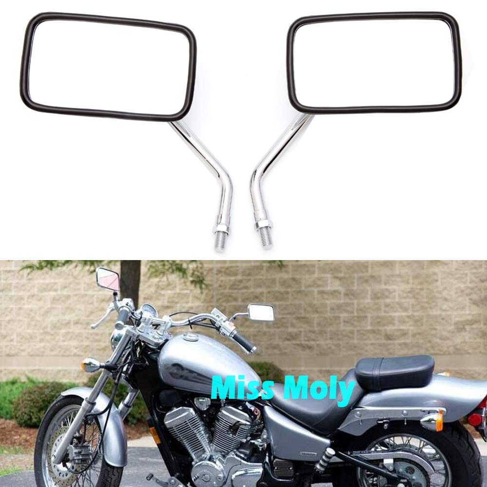10mm Motociclo Specchi, Specchi retrovisori Chrome M10 per Shadow VTX Boulevard Vulcan Intruder Scooter