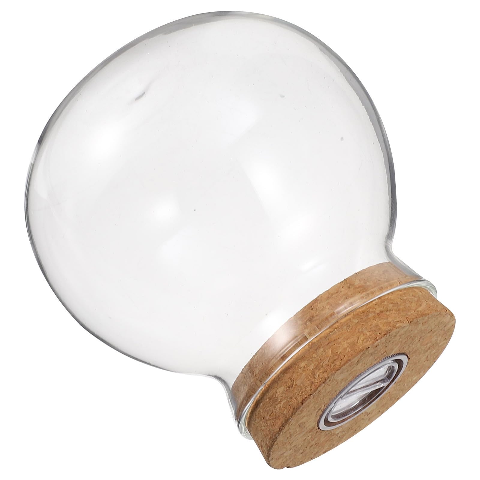 LED Fish Tank Landscape Bottle Terrarium Glass Wooden Cover White