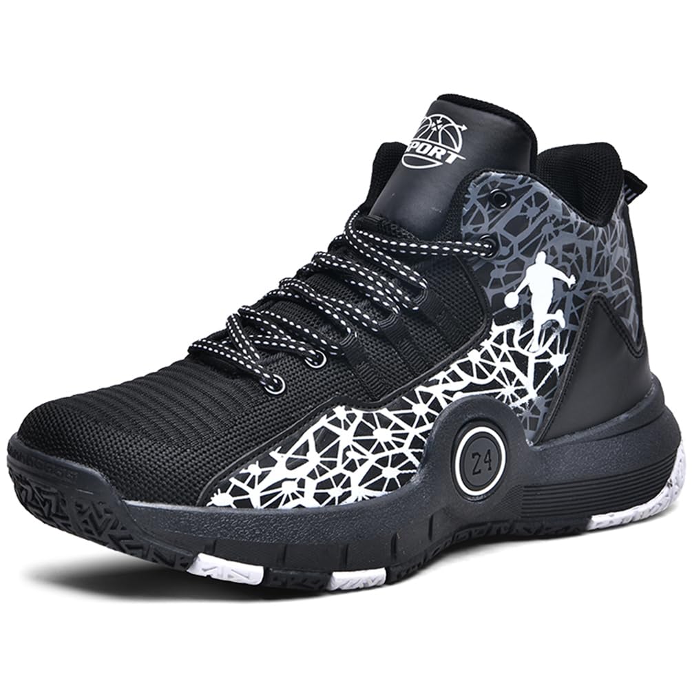 Zapatillas de Baloncesto para Niños Moda Calzado de Baloncesto para Niño Aire Libre Deportivas Fitness Antideslizantes para Correr Zapatos de Running (BBA-R13, 34EU)
