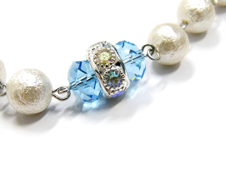 コットンパールとSWAROVSKIのネックレス Amazon.co.jp: [ネックレス] コットンパール風 貝パール