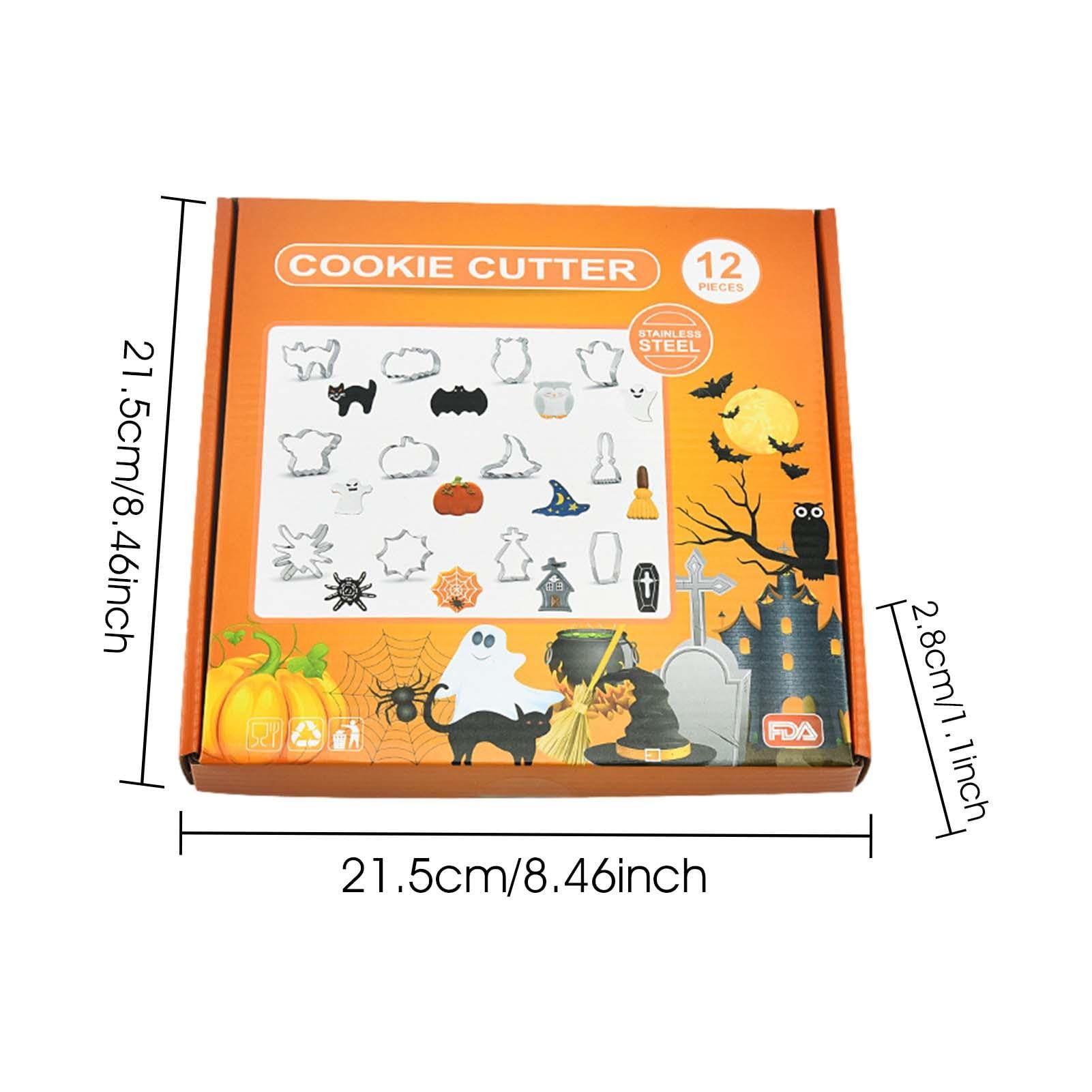 8 Emporte-pièces Halloween En Acier Inox - Formes Citrouille, Fantôme, Chauve-souris, Chat Pour Biscuits Et Décorations