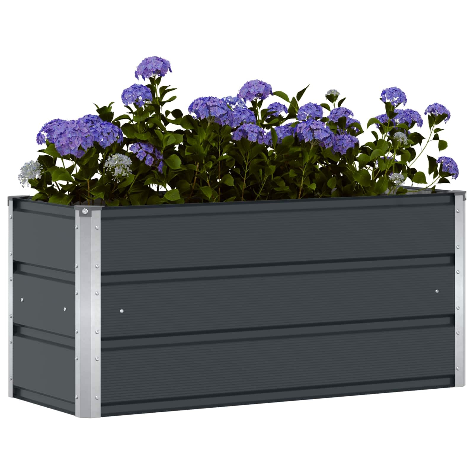 vidaXL Planter Anthracite 100 x 40 x 45 cm Steel, Garden and Terrace Decor, Modern Planter, Durable Steel Plant Stand, Indoor, Outdoor Gardening, Residential Feature, Ornament — image 1