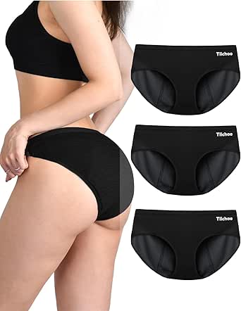 TIICHOO Period Underwear for Women Heavy Flow Soft Absorbent Period Panties Incontinence Leakproof Underwear