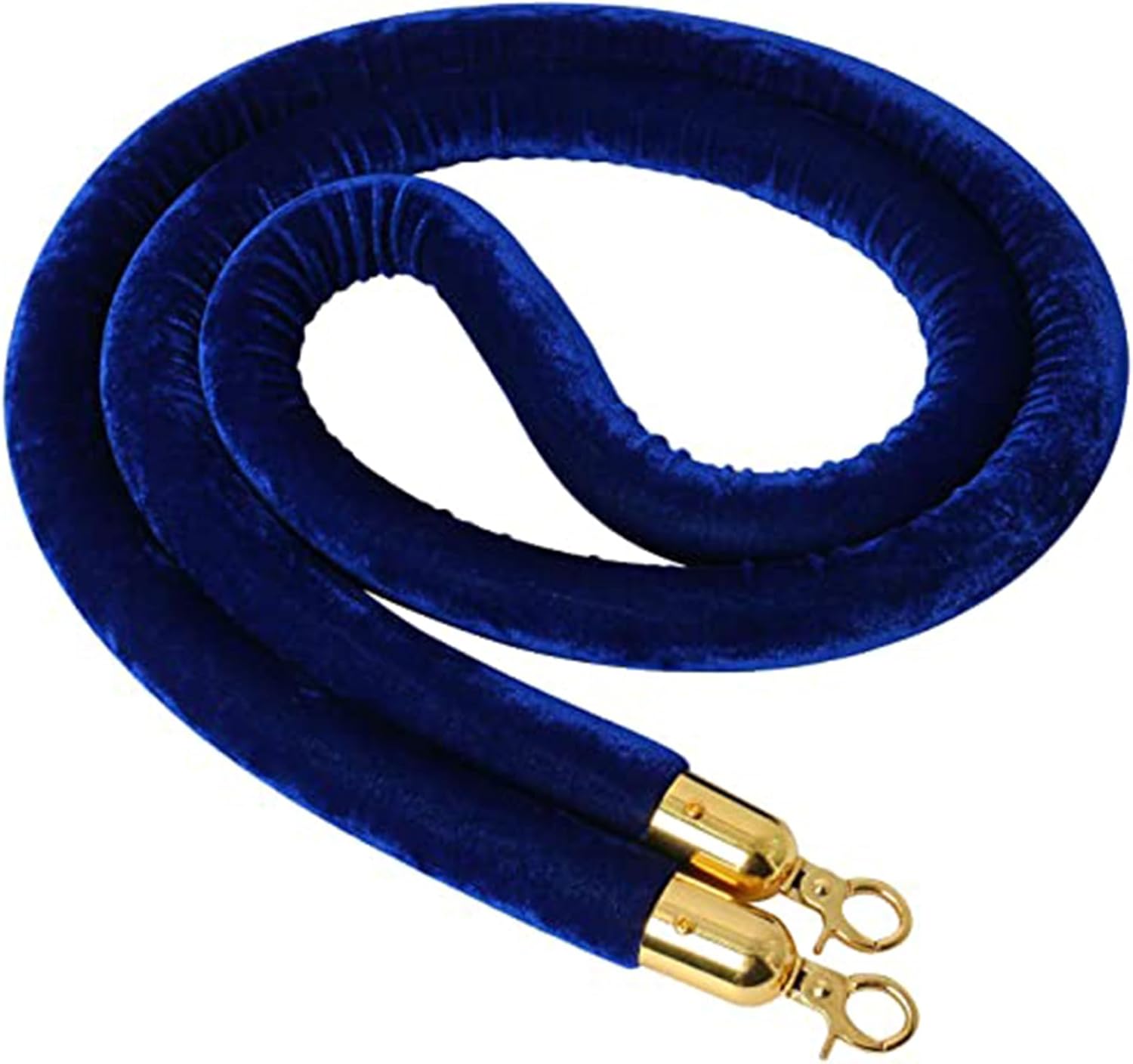 ブルーベルベットのスタンションロープ、光沢のあるクロームメッキフック付き、厚さ3.2cm/1.26インチの安全バリアロープ、レッドカ