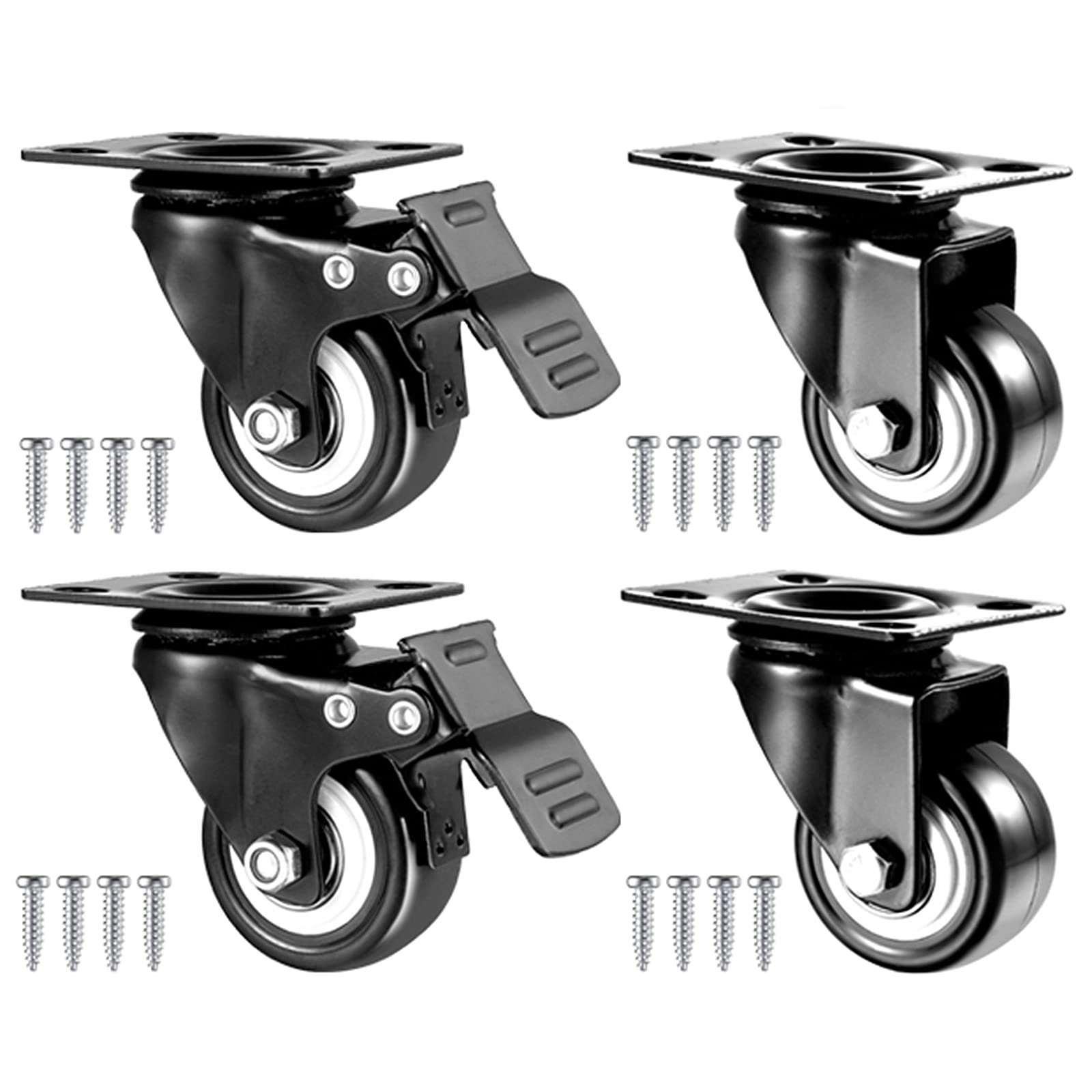 Zguouzantye One Color Set Of 4 Swivel Caster Wheels For Trolley Furniture