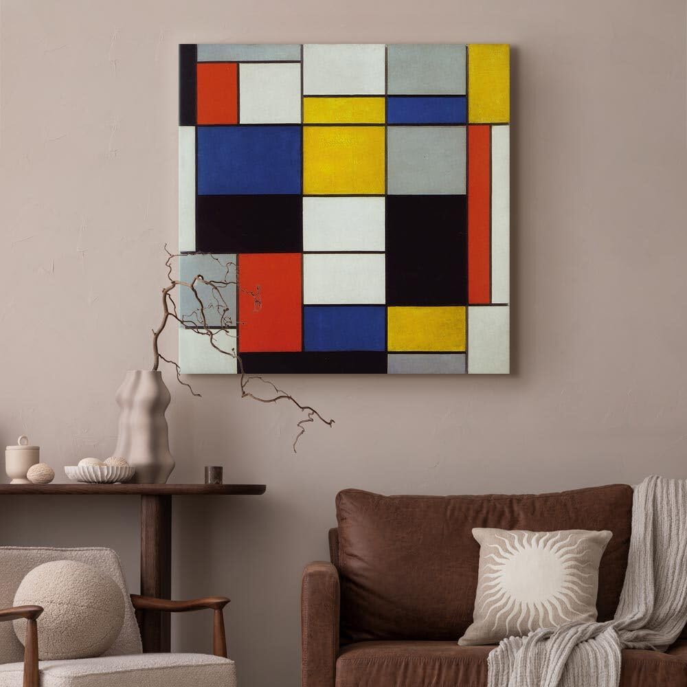 decomonkey Impression sur Toile Abstraction petits carrés 60x60 cm 1 Pièce