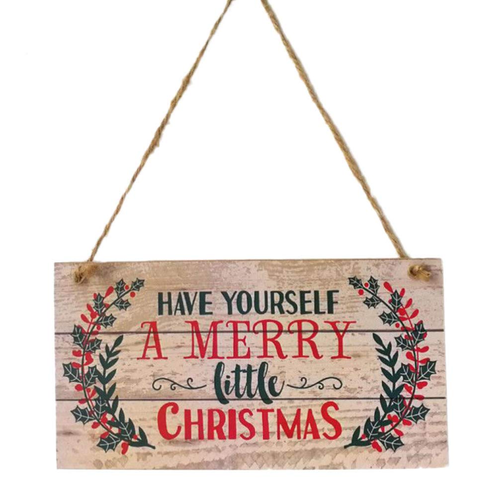 Cabilock Tablero de Madera para Colgar Decoración Navideña Adorno para Puerta Navidad