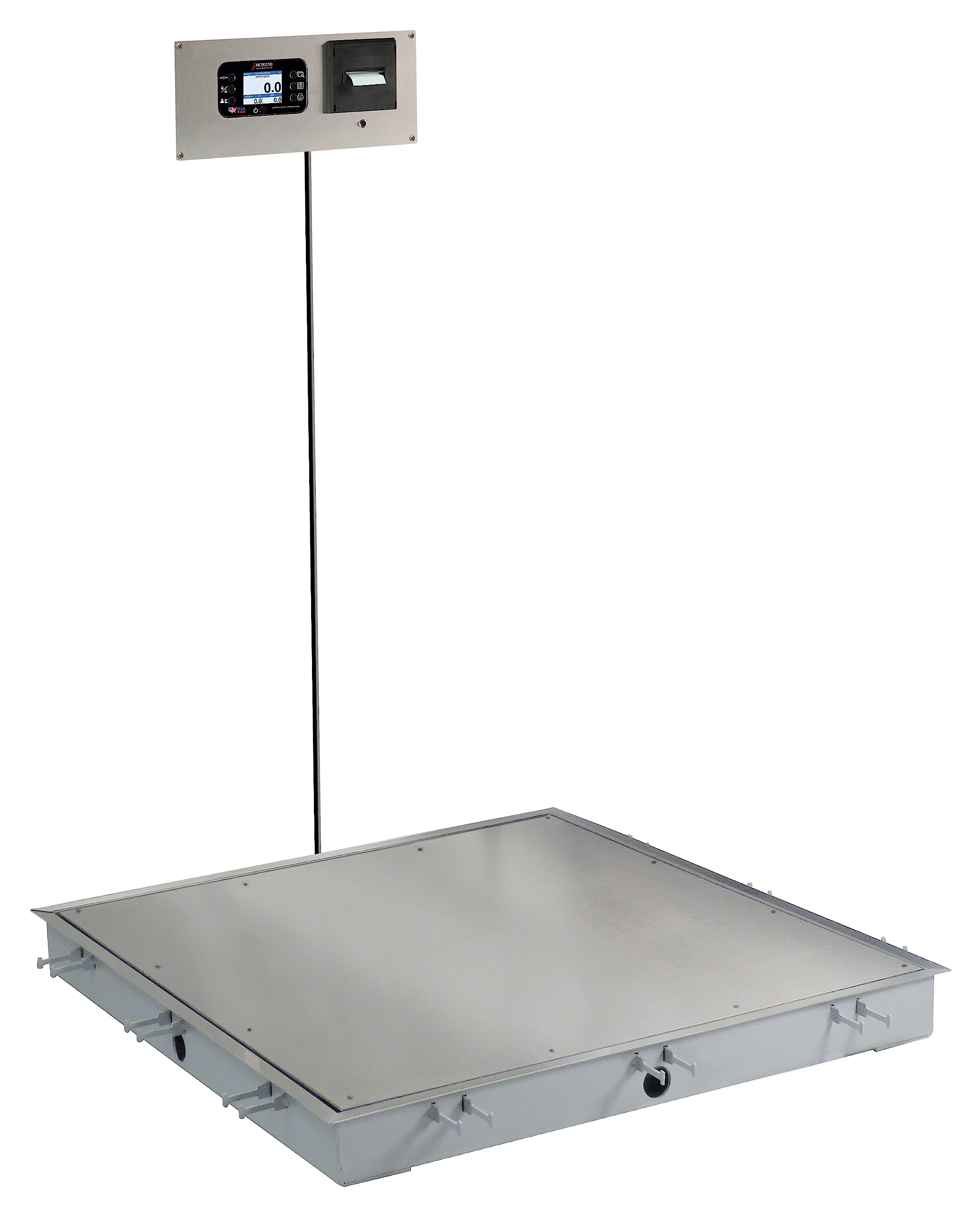 Detecto ID-3636S-855RMP Solace in-Floor Dialysis Scales 36x36 SS Deck 855 Recessed Wall-Mount Indicator w Printer