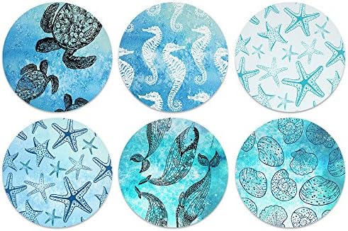 4-Piece Round Fabric Coaster Set With Red Cardinal Birds In All Seasons - Absorbent & Non-Slip