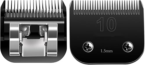 Miniatura 2 de BESTBOMG Paquete de 1 cuchilla desmontable para cortar mascotas 10 15 30 40 4F 5FC 7FC negro plateado cuchilla para el cuidado de perros compatible