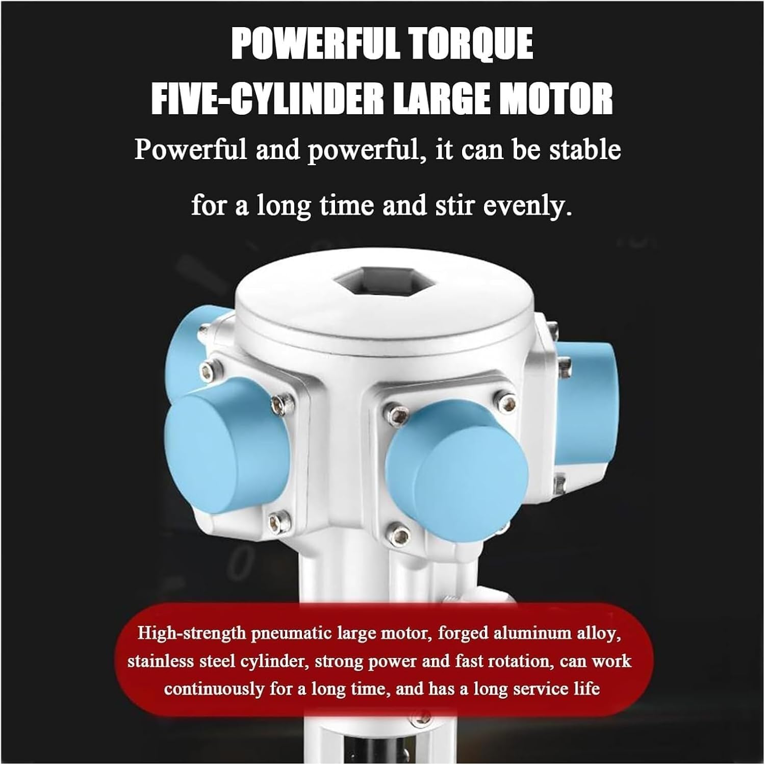 50 Gallon Lifting Pneumatic Mixer 1/2 HP Air Agitator Vertical Air Mixer Paint Stirring Machine with Stand Automatic Lifting Stepless Speed
