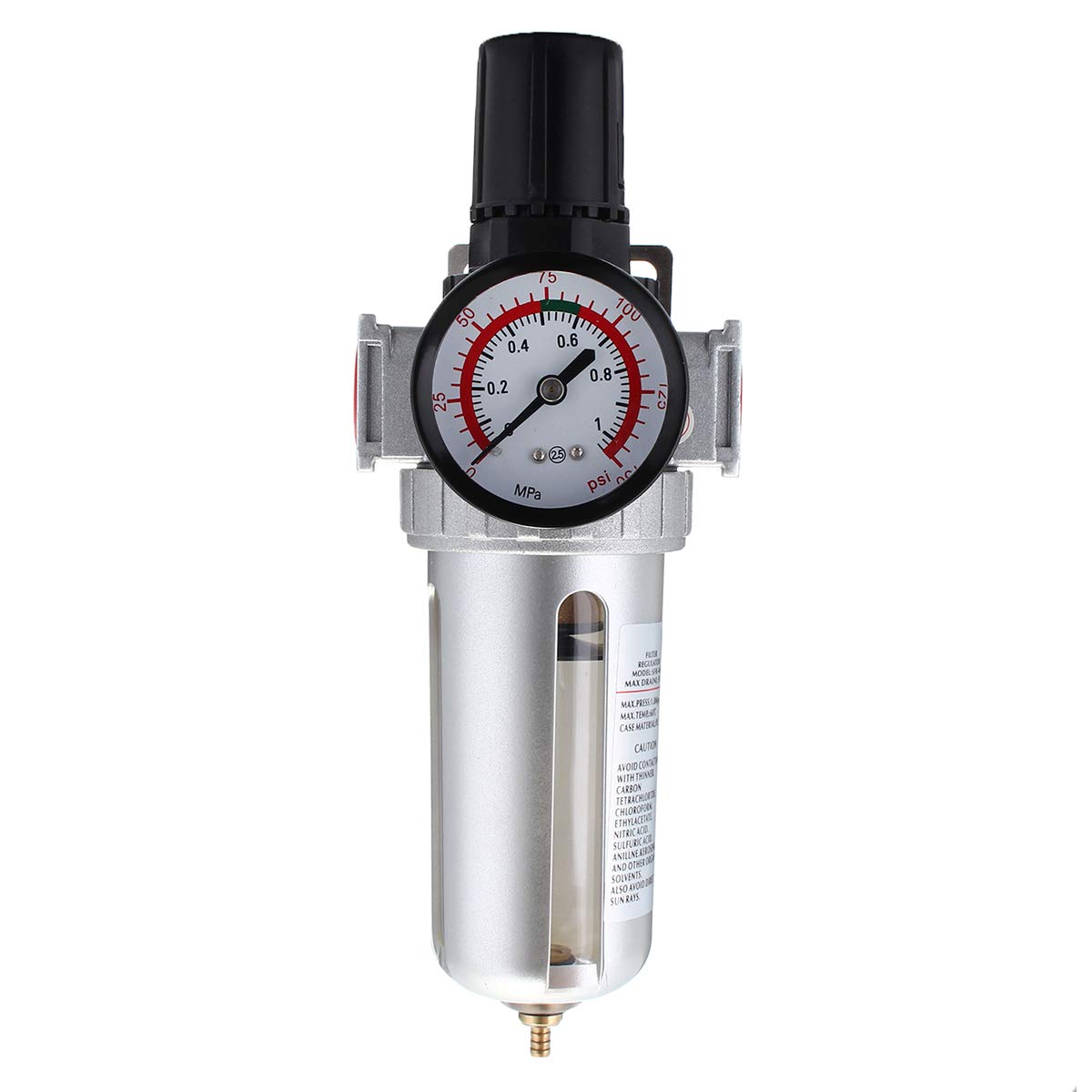 1/2 "Regolatore Compressore Aria Mid Flow E Combo Filtro con Manometro Scarico Manuale 150Psi