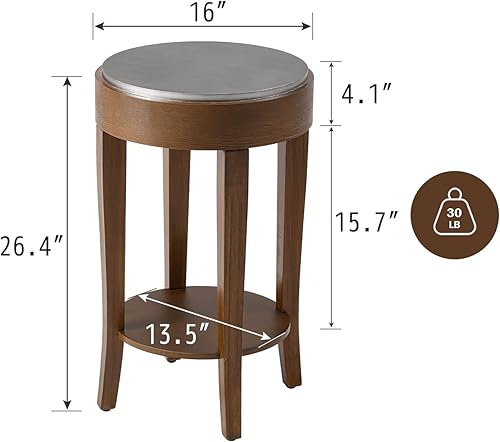 Miniatura 3 de Juego de 2 mesas auxiliares de granja, mesa auxiliar de MDF, para sala de estar, mesa de café con acento de aperitivos para dormitorio