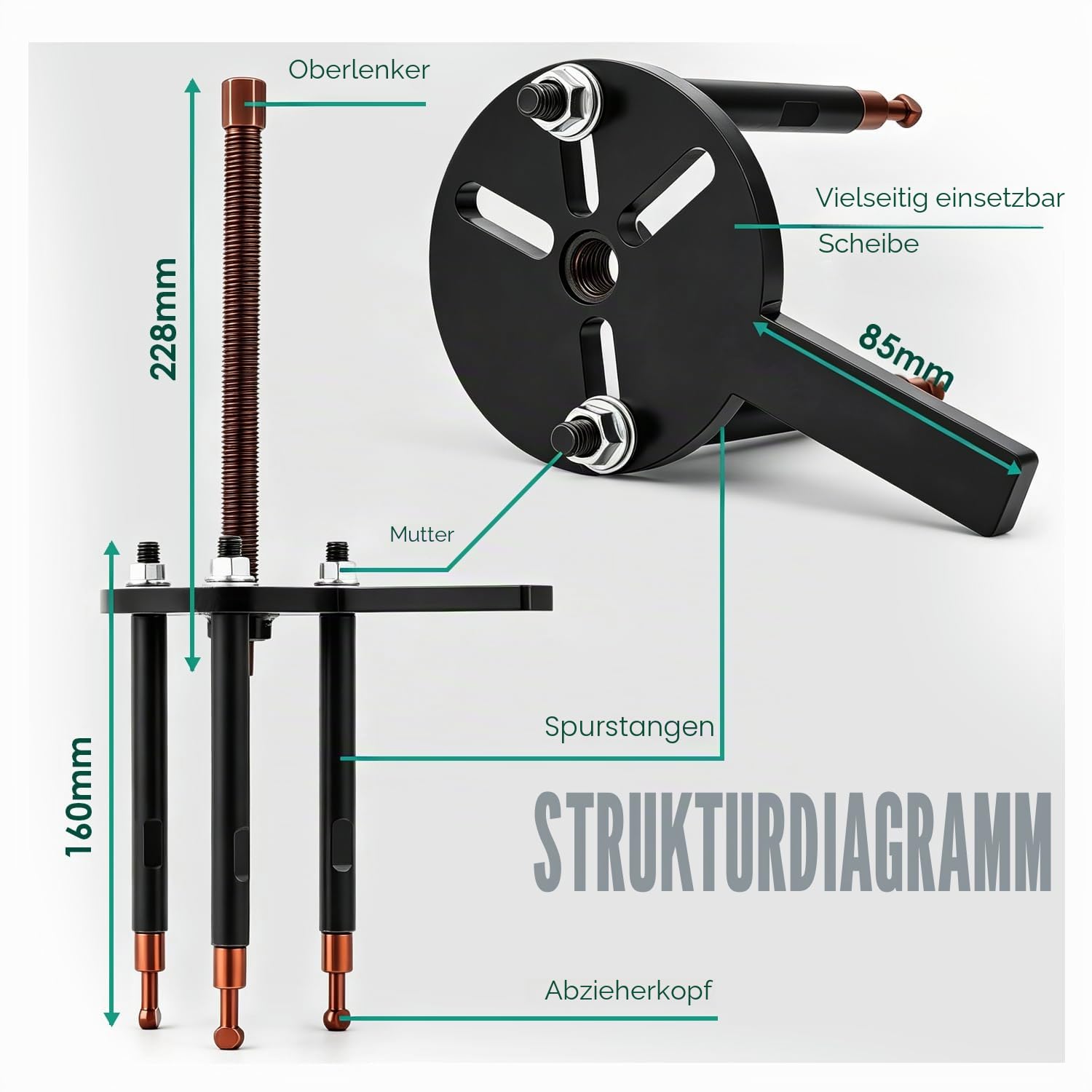 CGOLDENWALL 36-in-1 Kugellager Abzieher Set, mit 6 Sätze Abziehköpfe, 3-Kiefer Hakenziehe, Multifunktionales Lagerabzieher für Mechanische Geräte/Automobil/Fahrrad