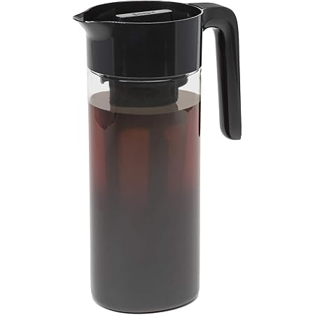 Goodful Cold Brew Iced Coffee Maker, Durable, Shatterproof Tritan Pitcher, Leak-Proof Lid, Large Capacity with Deluxe Stainless Steel Filter, 2.25-Quart, Black