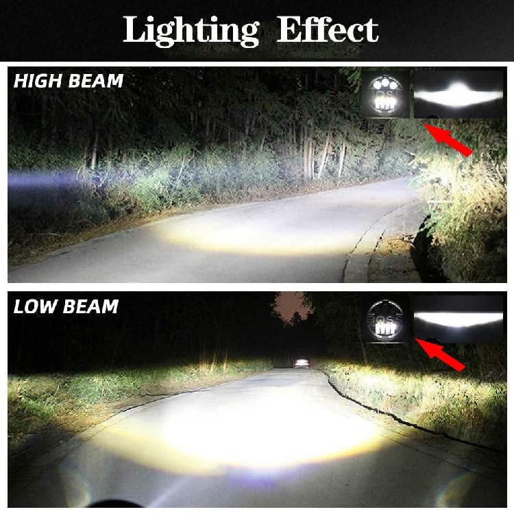 Image of Boss 7 inch LED Headlight - Blazing 110W | High /Low Beam, DRL | H4 Plug & Play Compatible With Royal Enfield, Thar, Gypsy