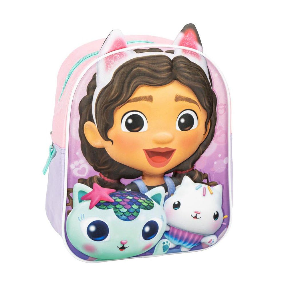 CERDÁ LIFE'S LITTLE MOMENTS Mochila Infantil 3D Aplicaciones Gabby´S Dollhouse, Gabby's Unisex niños, Rosa, Pequeña
