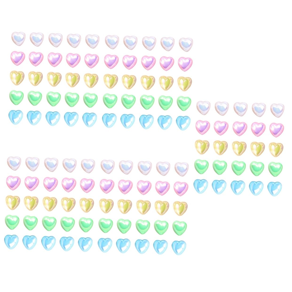 FOMIYES 5 Set Di Colla Per Nail Art A Forma Di Cuore Decorazioni Per Unghie A Forma Di Cuore in Plastica Per Il Trucco 500 Pezzi * 5