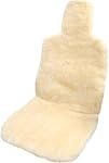 Natural Sheepskin Car Seat Covers for Women and Men | 100% Genuine Sheepskin Fur Seat Covers for Cars, Jeeps, SUVs with Elastic Straps and Non-Slip Suede Backing, 56 x 23”, 1 Pc (Black)