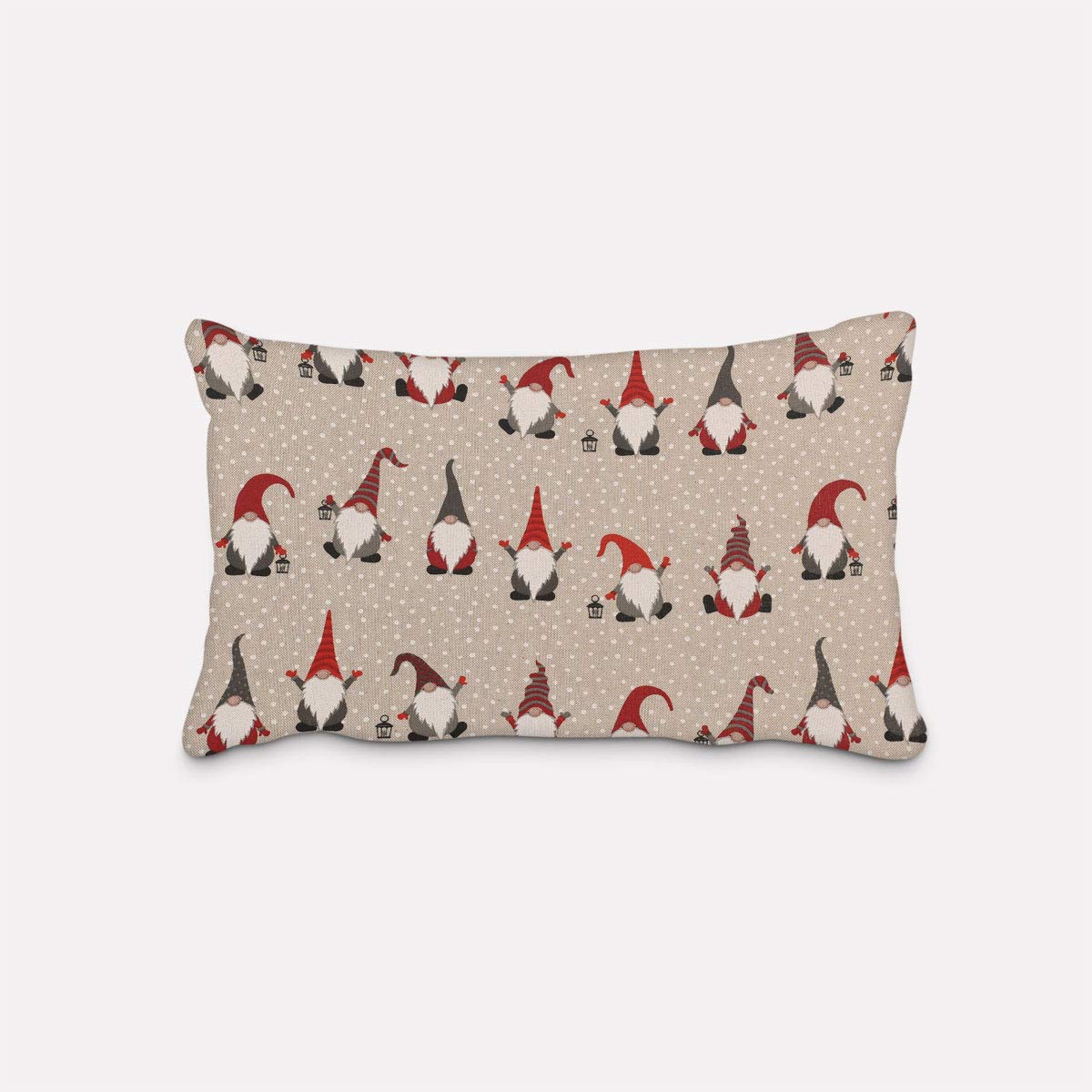 Belle vie Housse de coussin Motif lutins de Noël Rouge/gris Différentes tailles 60 x 80 cm