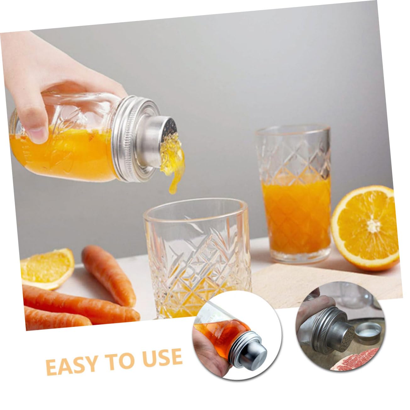 ULTECHNOVO 10piezas Tapa De Acero Inoxidable Frascos Mason para Especias Sifón De Cocteles Fácil De Limpiar y Reutilizable