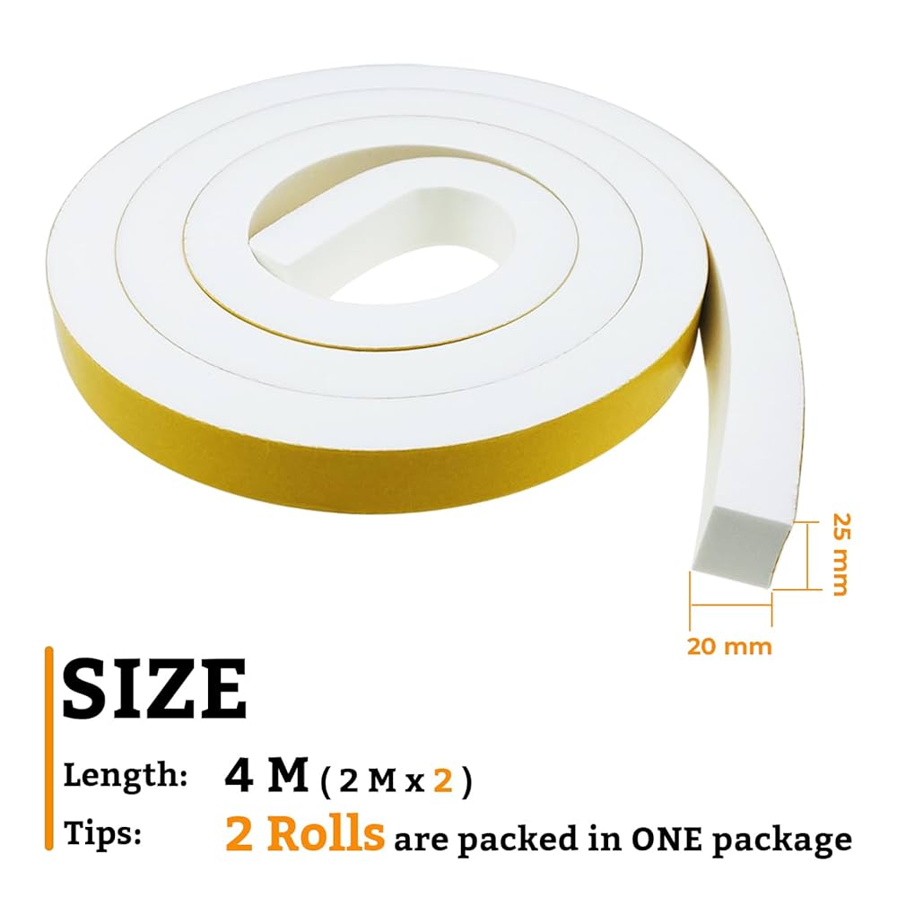 Storystore Foam Insulation Tape Self Adhesive 25mm W X 3mm