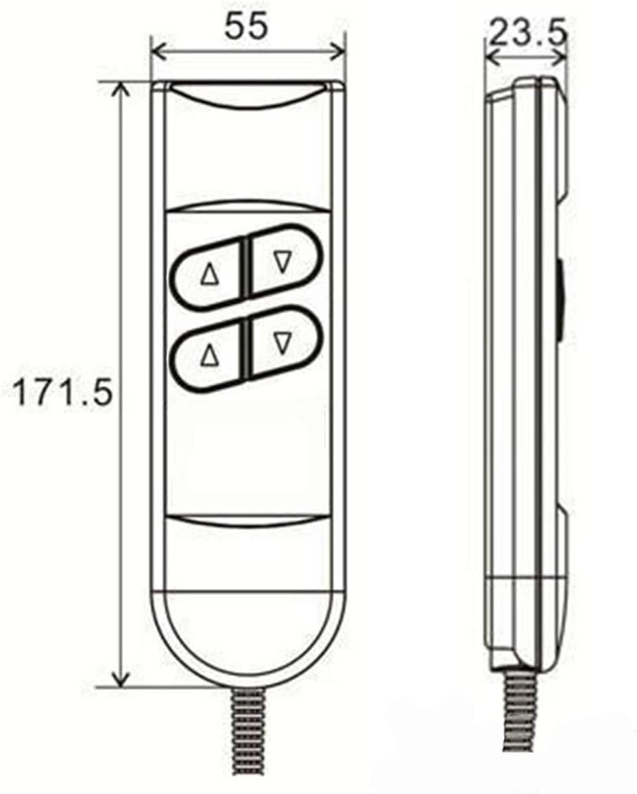 Sybboda Up and Down 4 Button 5pin Roll Line 180° Electric Sofa Remote Hand Control for Lift Chair or Power Recliner