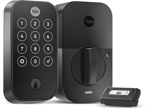 Yale Assure Lock 2 Touch Deadbolt, Black Suede Smart Entry Door Lock with Z-Wave ZW3 Connected Touch Keypad and Fingerprint Scanner, YRD420-F-ZW3-BSP