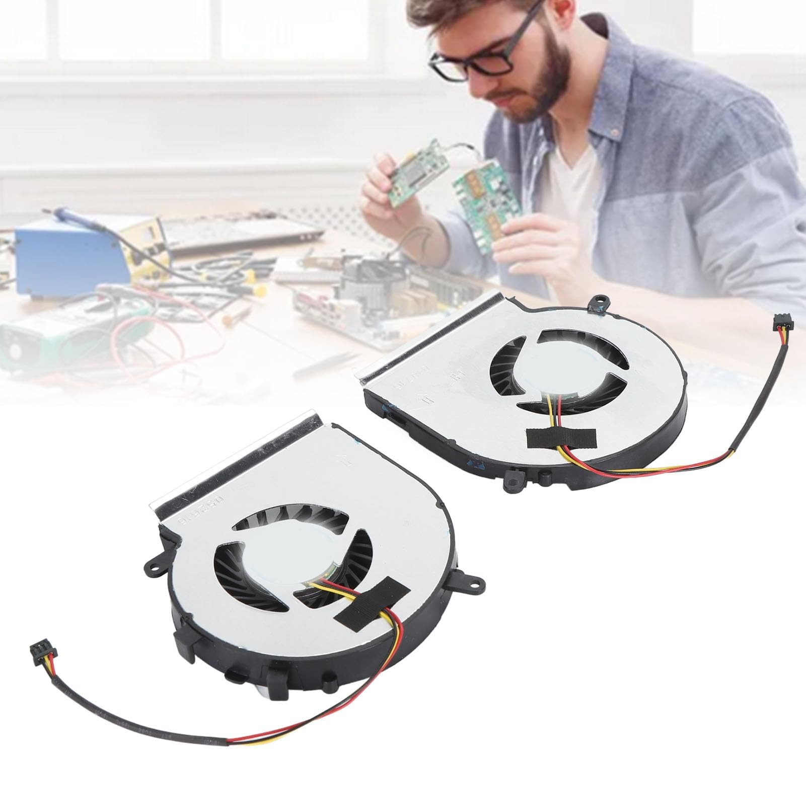Dpofirs Ventilateur de Refroidissement CPU + GPU for msi PE60 PE70 GL62 GL72 GP62 GP72 MS 16J1 MS 16J5 MS 1791 MS 1795 Série, Ventilateur CPU 3 Broches Remplacement du