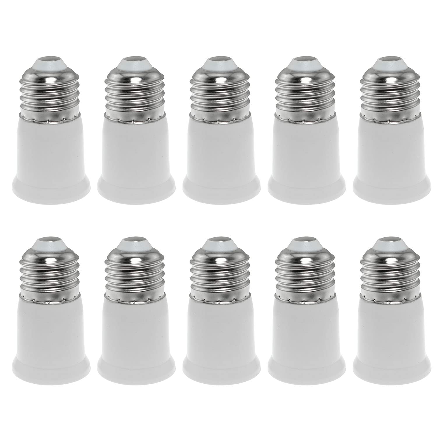 SQXBK E26 to E26 Socket Extender 10PCS 6.3cm/2.5 Inch 165°C Heat-Resistant No Fire Hazard Light Socket Extender