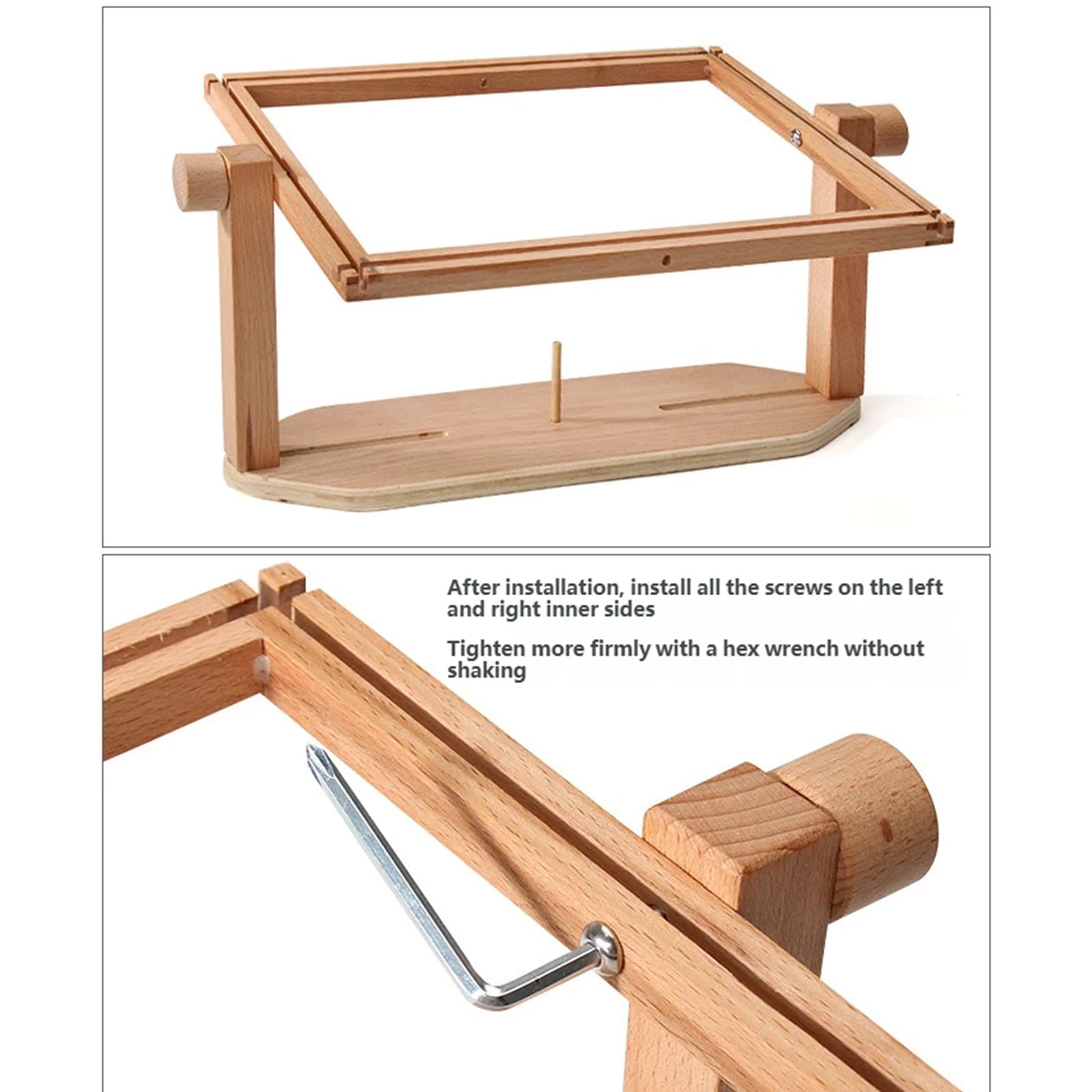 Soporte de madera con ergonomía, marco de bordado rec