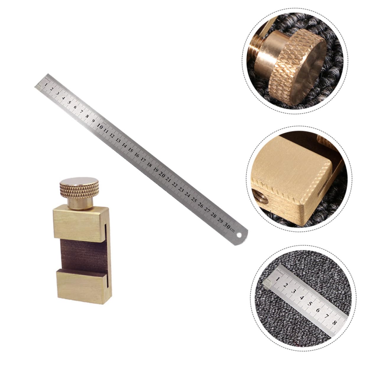 Hemobllo 3sets Righello Per Falegnameria Con Blocco Di Posizionamento Strumento Di Misura Manuale Per Linee Di Taglio Compatibile Con Steel Ruler Facile Da Usare