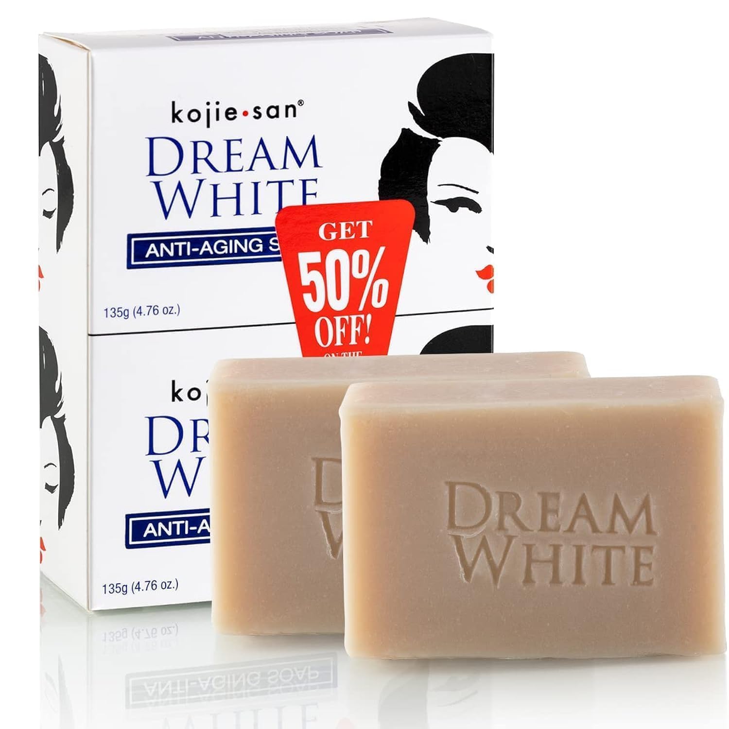 Dream White Kojic Lightening Anti Aging Soap (2x135g Bars)