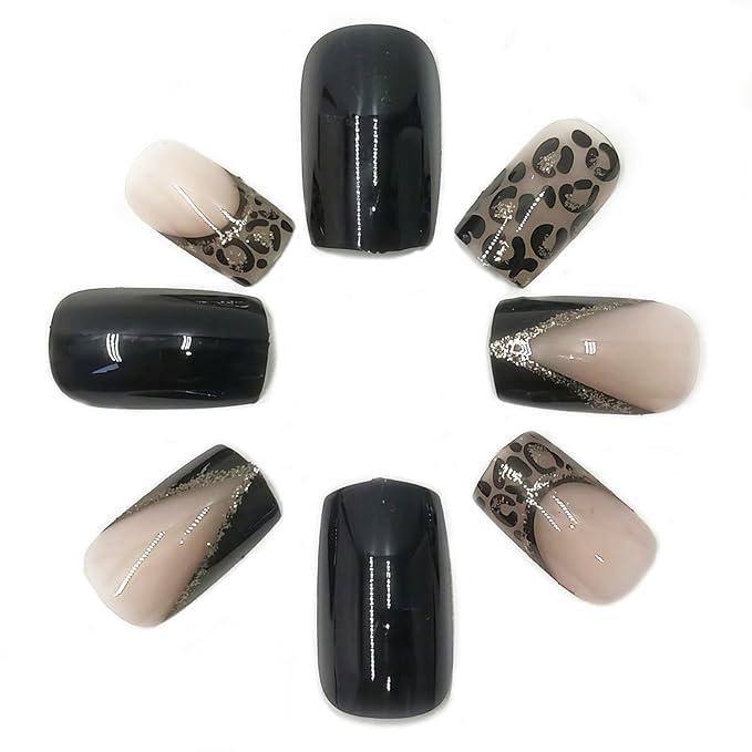 Cheetah Print Nails Y2K ✨ 24 Pcs French Tip Press On Nails