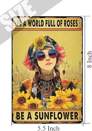 Miniatura 5 de Zomyto Decoración de pared inspiradora con citas positivas, en un mundo lleno de rosas, sé un girasol, arte de pared hippie bohemio, póster