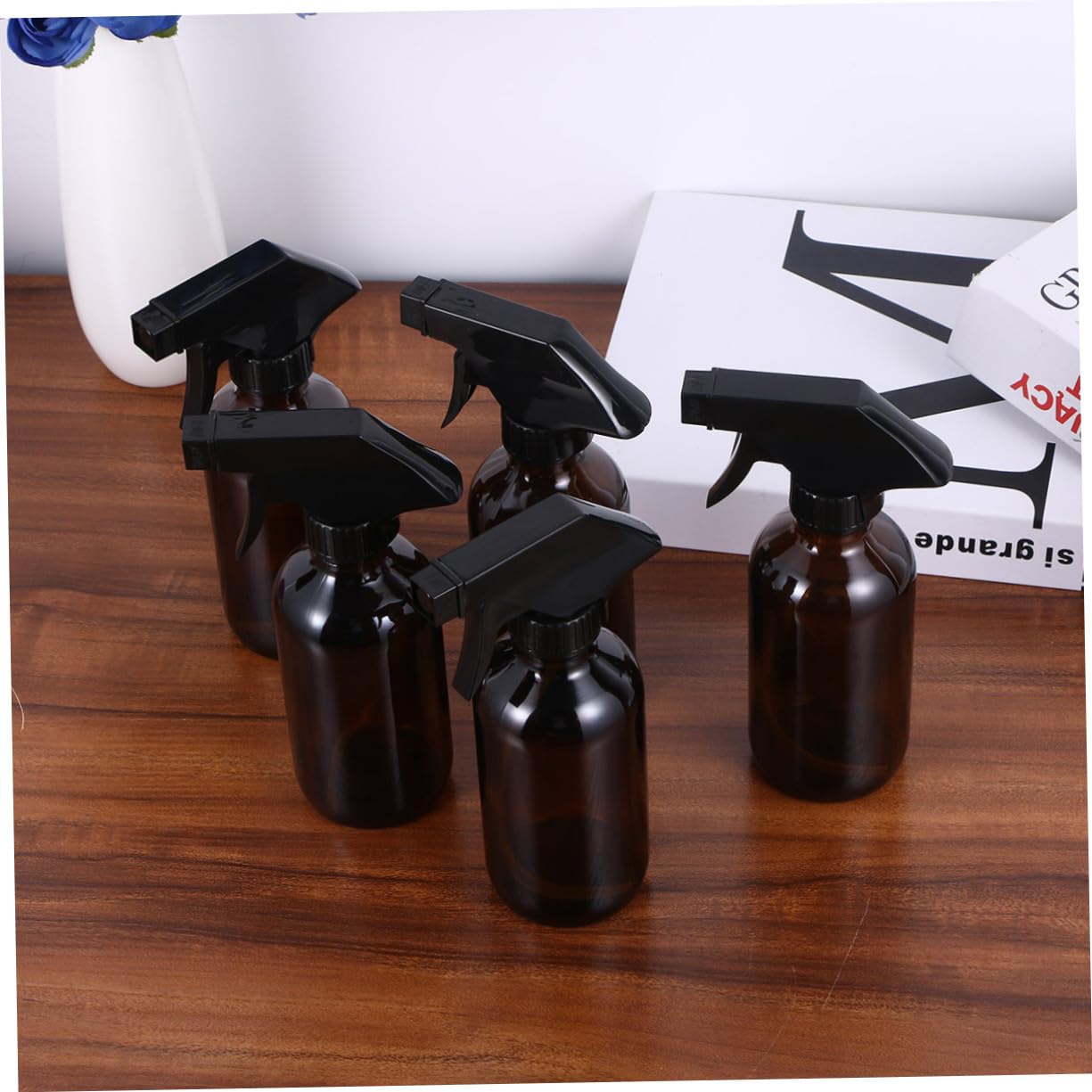 NOLITOY 4 Stück 250ml Glas Sprühflaschen Braun Nachfüllbar mit Pp Sprühkopf Arbeitsersparnis und Einfach zu Bedienen für Friseursalon und Pflanzenbewässerung
