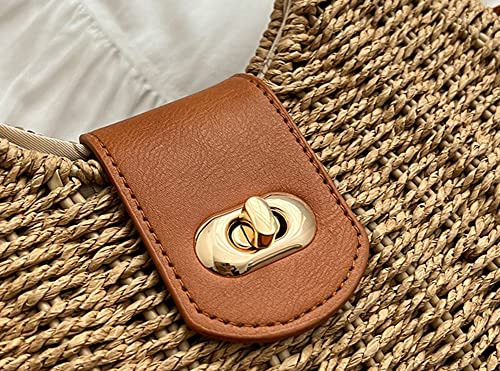 Bolso de paja para mujer bolso tote y clutch tejido miniatura 7