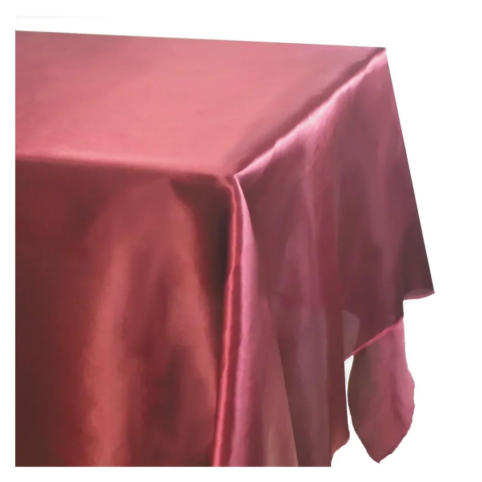 LOPJGGYF 145x180cm Rectangle Satin Tablecloth Overlays Wedding Mariage Party Decoration Restaurant Dining/Coffee Table Cloth for Wedding Banquet Party Events(Burgundy,145x160cm-57x63inch)