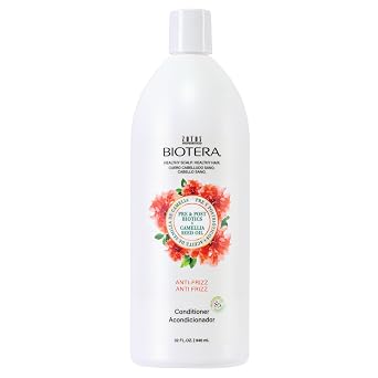 Biotera Anti-Frizz Smoothing Conditioner for Frizzy, Unruly Hair - Smooths & Controls Frizz with Coconut & Camellia Seed Oil, Enhances Shine & Softness, Color-Safe, Vegan