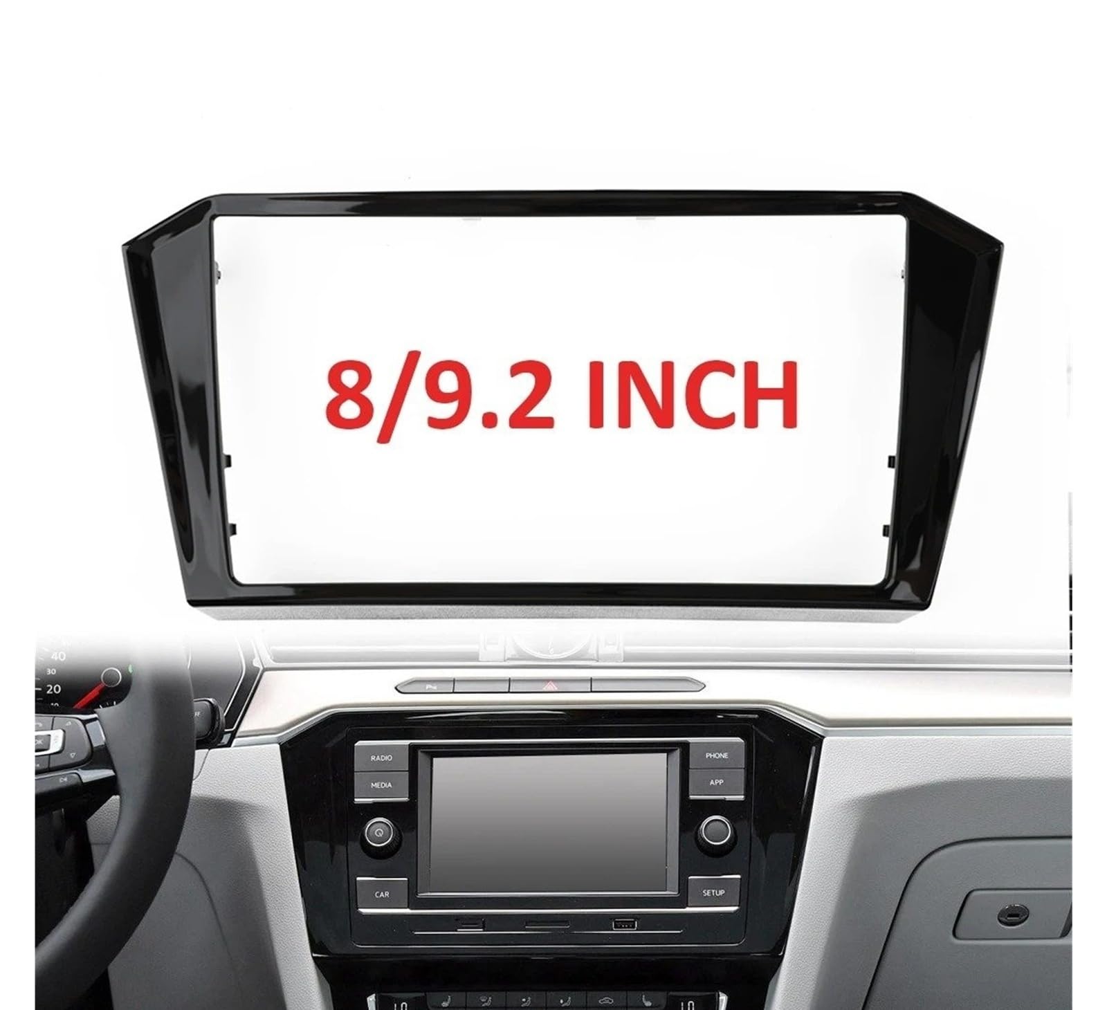 Mascherina Autoradio Cornice Stereo per VW per Passat B8 Cornice Radio Pannello Stereo ABS OEM Cornice Schermo dell'unità Principale 8 Pollici 9.2 Pollici Paino Nero