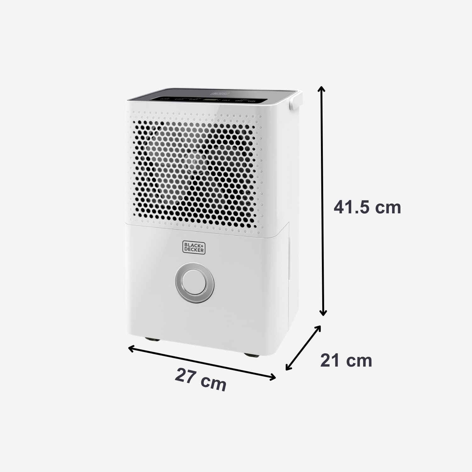 BLACK+DECKER BXDH12E osuszacz powietrza, 12 l/24 h, funkcja suszenia, 2 prędkości, pojemnik 1,8 l, programowalny 24 godziny, wyjmowany i nadający się do prania filtr, do 25 m², cichy