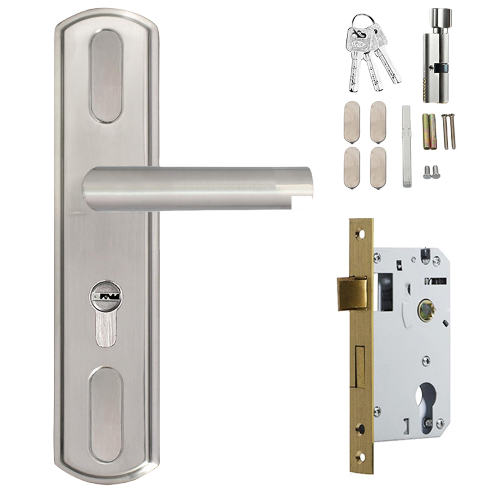 Oxxggkao E Security Antitheft Door Handl Entry Door Handl With And Keys Stainless Steel Interior Antirust Stainless Steel Interior Replacement