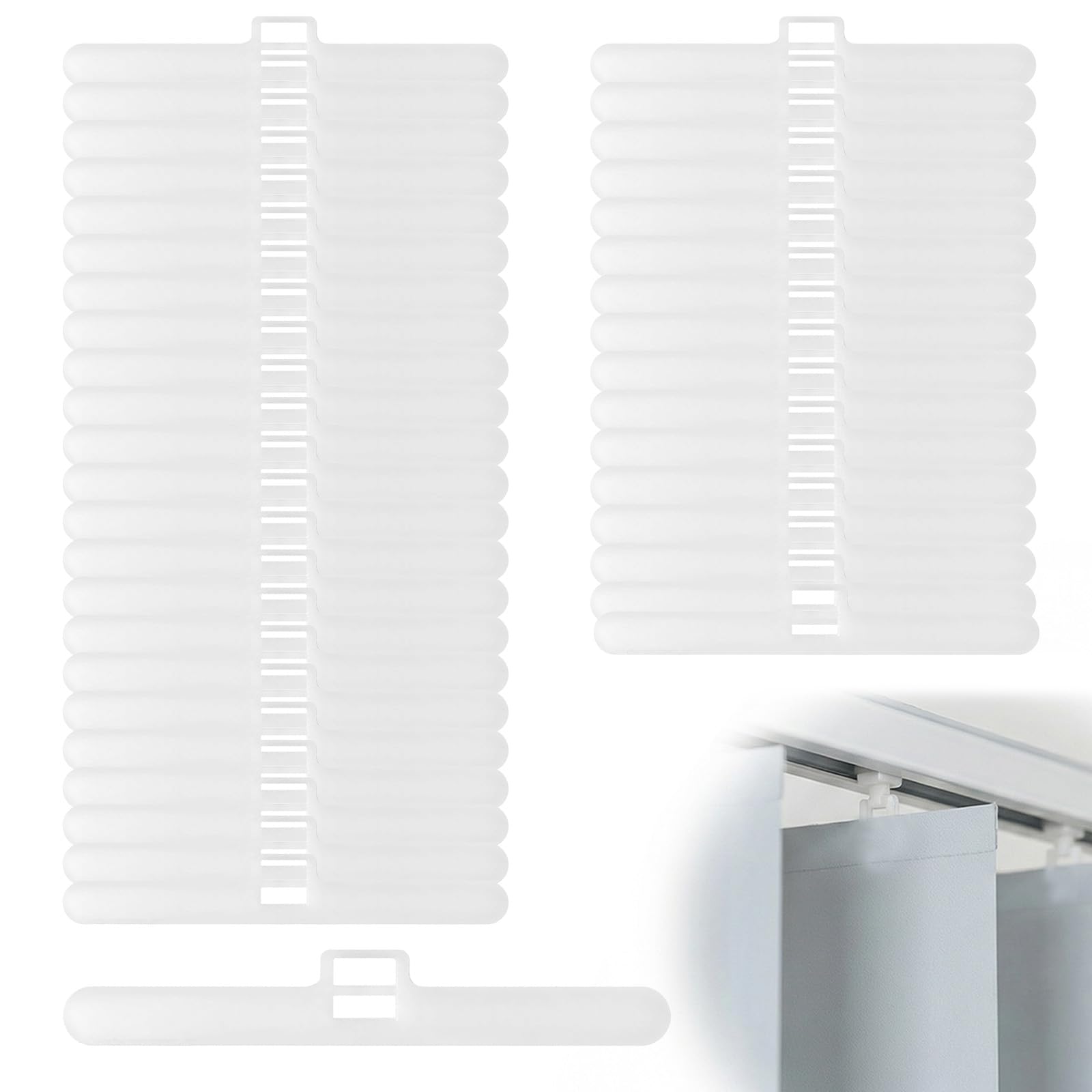 Xdealcozyxc White 40 Pcs Vertical Blinds Hangers For 89 Mm Vertical Blind Top Slats Repair Parts,
