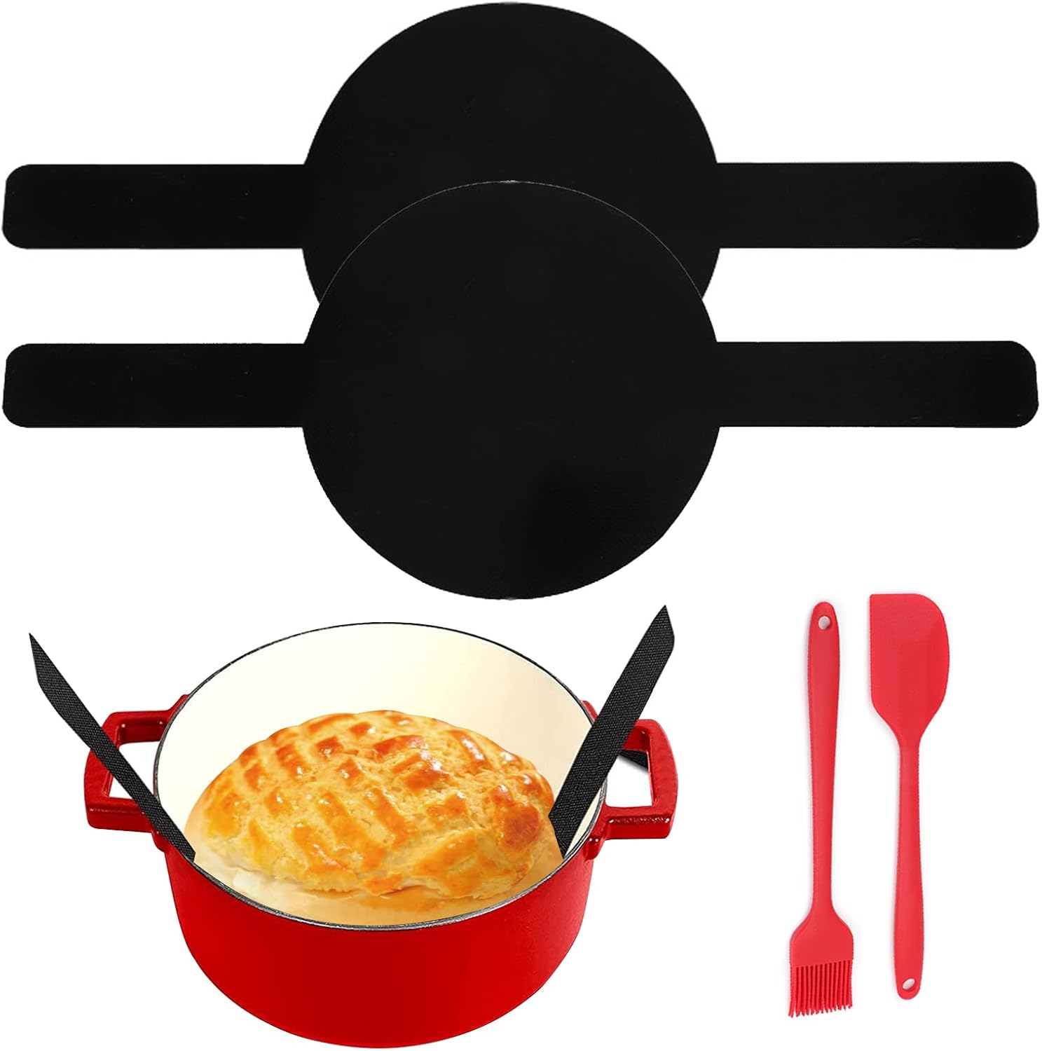 2Pcs Baking Mat for Dutch Oven Bread Baking, Fibreglass Non