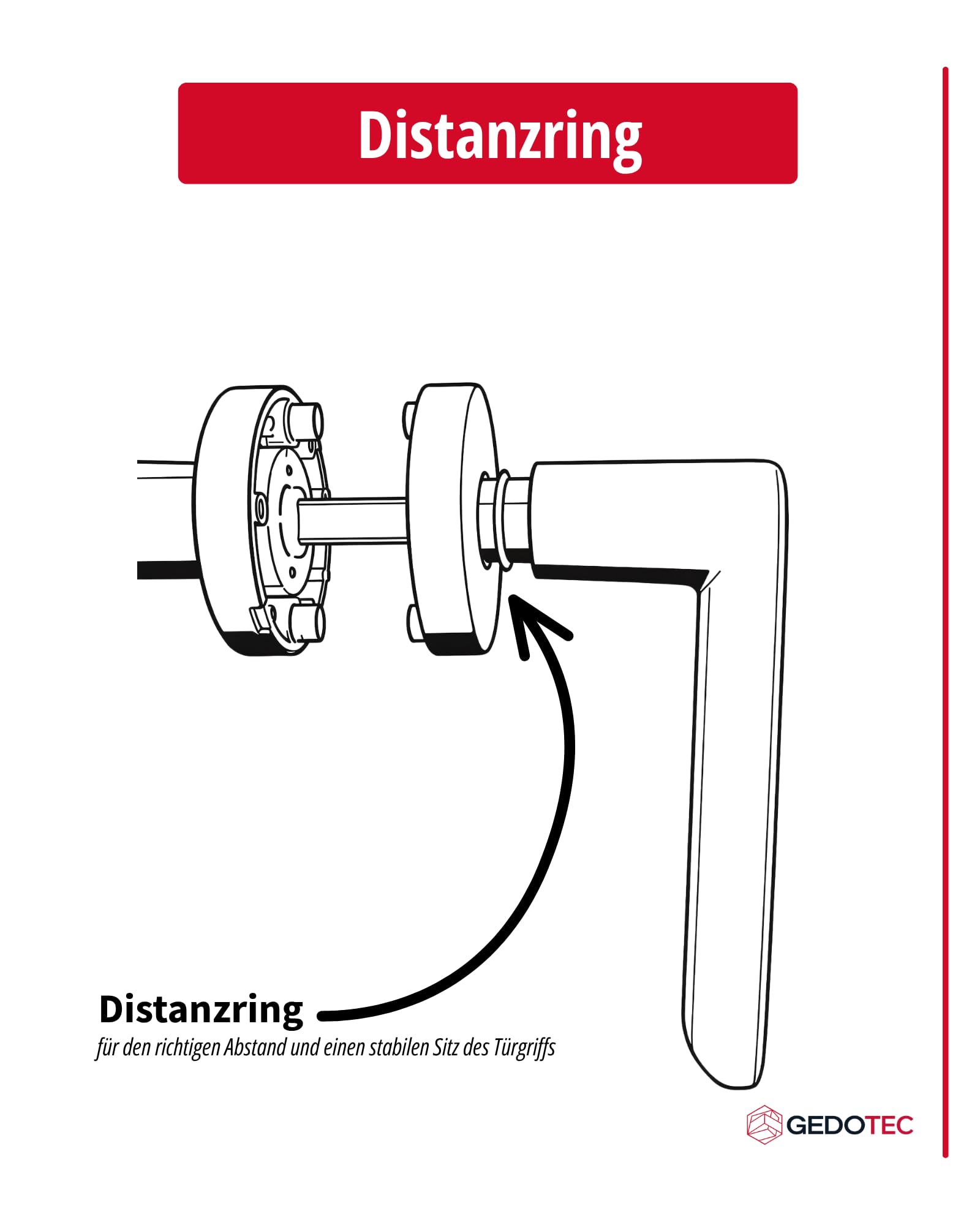 Gedotec Drückergarnitur Aluminium | 1 Set | Türbeschlag Anthrazit | WC - Badezimmer | SHAPE | Türbeschlag inkl. Befestigungsmaterial | Türdrückergarnitur rostfrei | Türklinke Zimmertüren | Türgriff