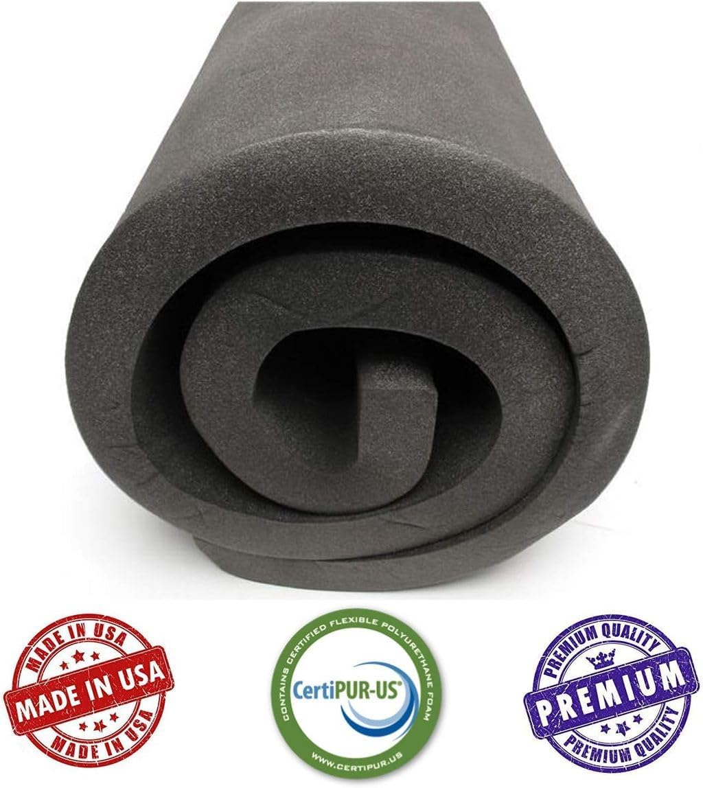 AK TRADING CO. Charcoal High-Density Polyurethane Foam - 3" x 24" x 96" - Protective Foam Sheet