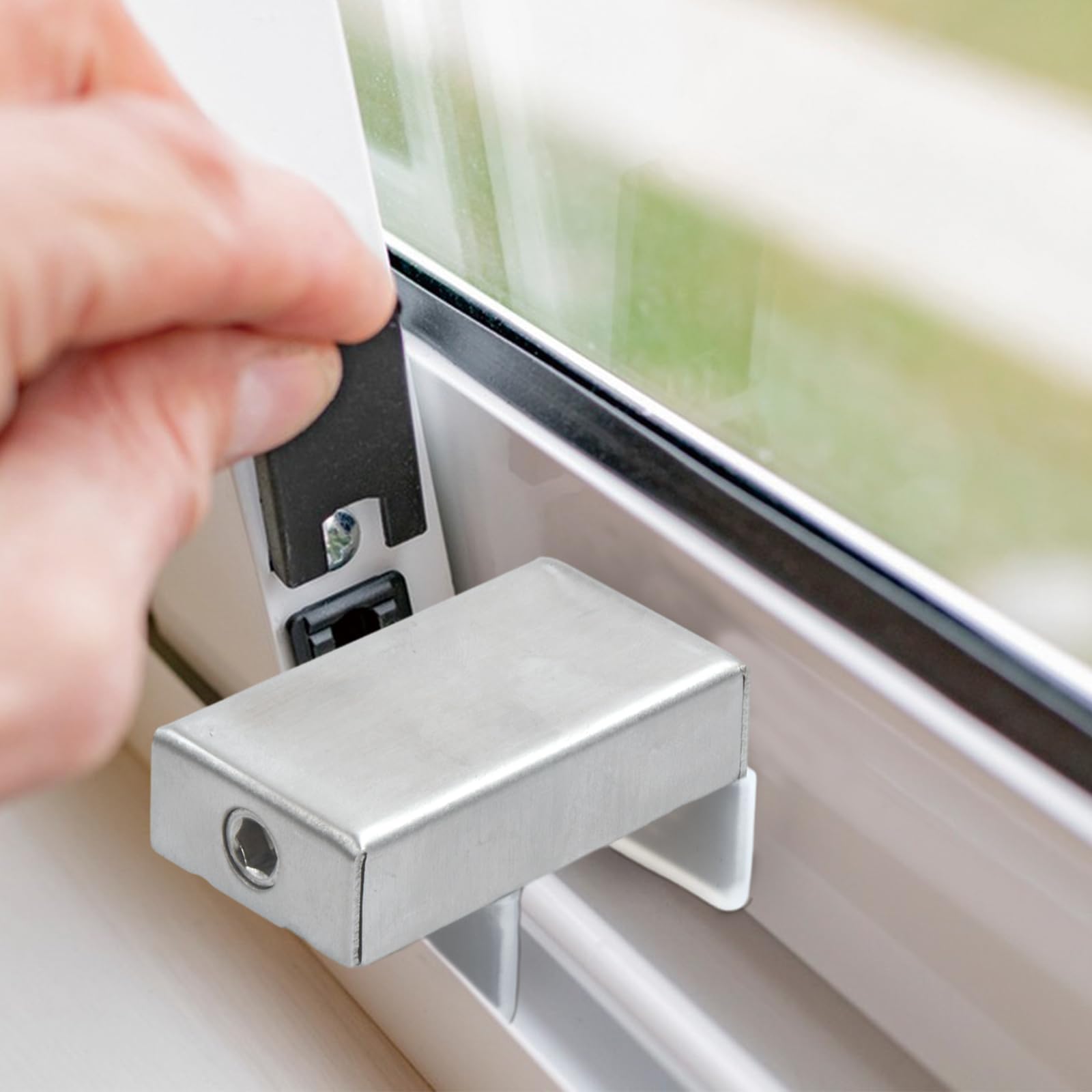 2 Sets Sliding Window Security Locks, Stainless Steel Door Window Lock Stopper, Window Safety Lock with Key - Image 3