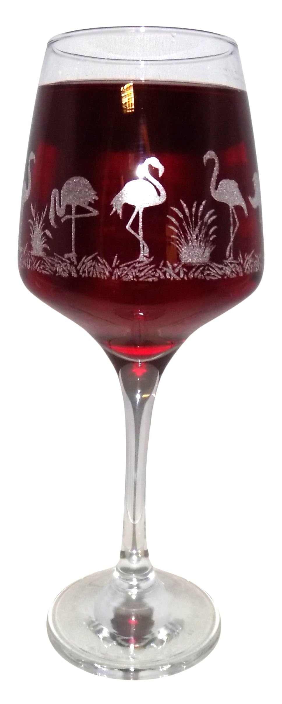 Flamingo Engraved Stemmed Wine Glass