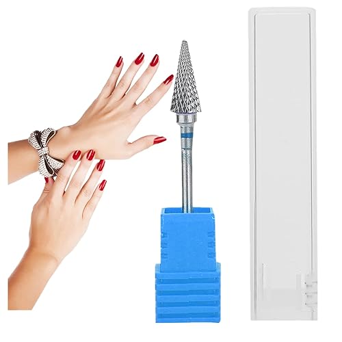 Pongnas Broca de uñas de acero de tungsteno, brocas de manicura para manicura, pedicura eléctrica, accesorios para cabezal de molienda (azul)
